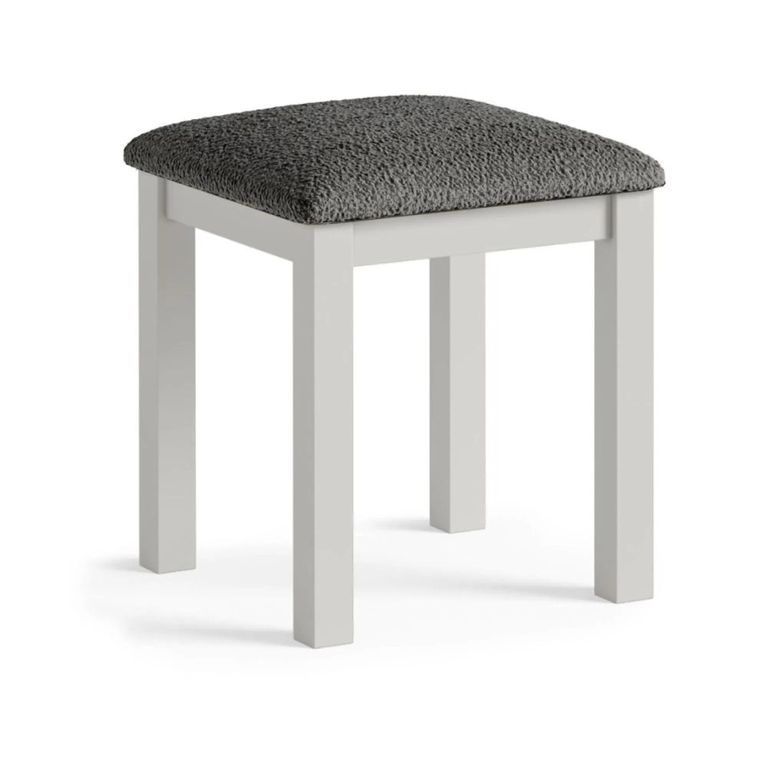 Modern Dressing Stool - Padded - Grey Painted