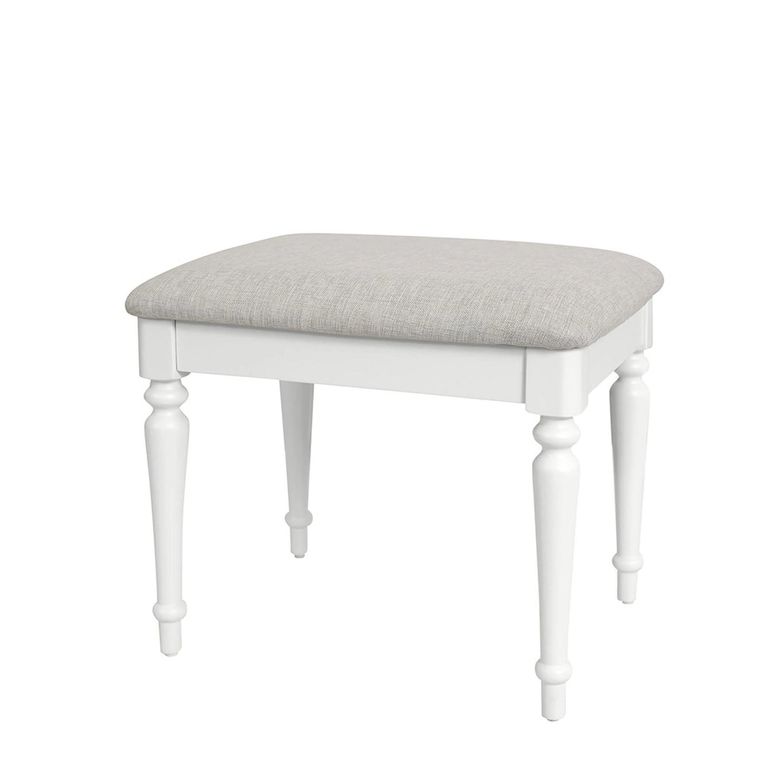 Cromwell Padded Dressing Stool - White Painted