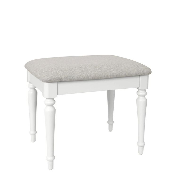 Cromwell Padded Dressing Stool - White Painted