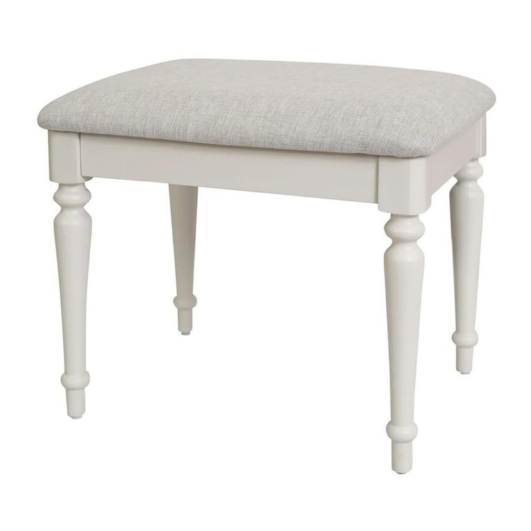 Cromwell Padded Dressing Stool - Grey Painted