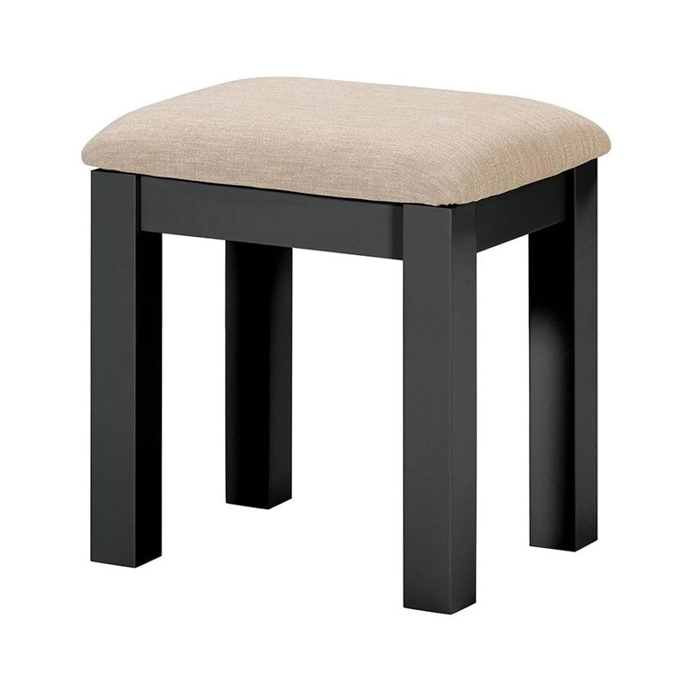 Wilmont Dressing Stool - Padded - Black Painted