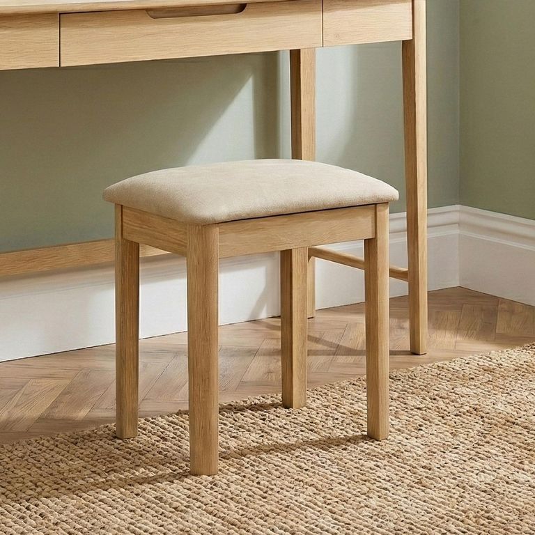 Twyford Dressing Stool - Padded - Oak