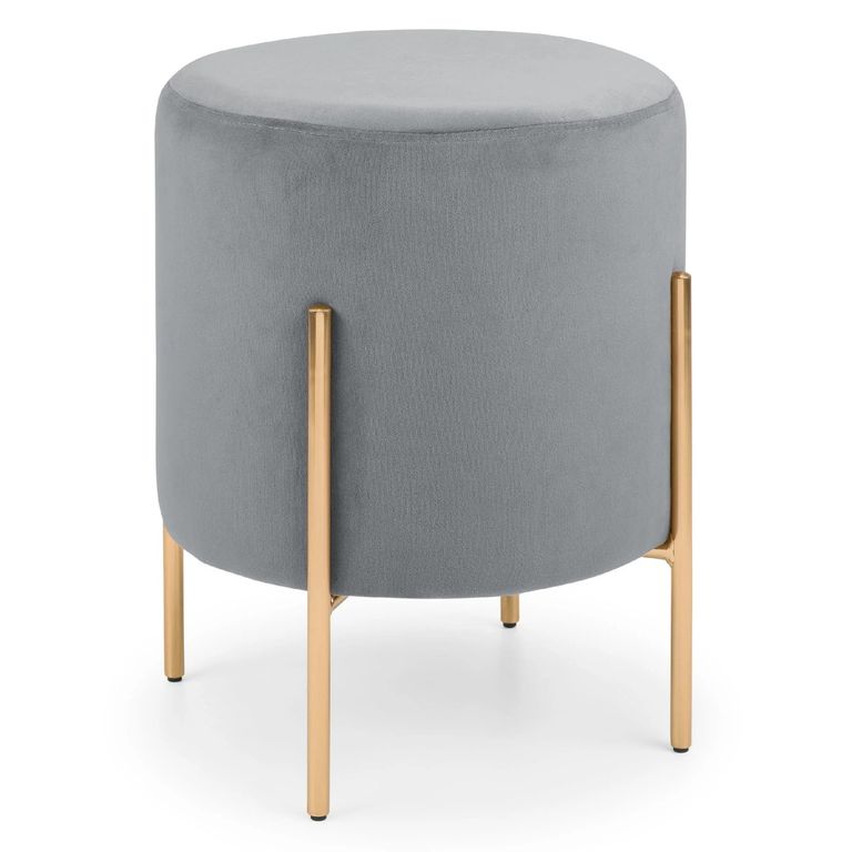 Harrogate Grey Round Upholstered Stool