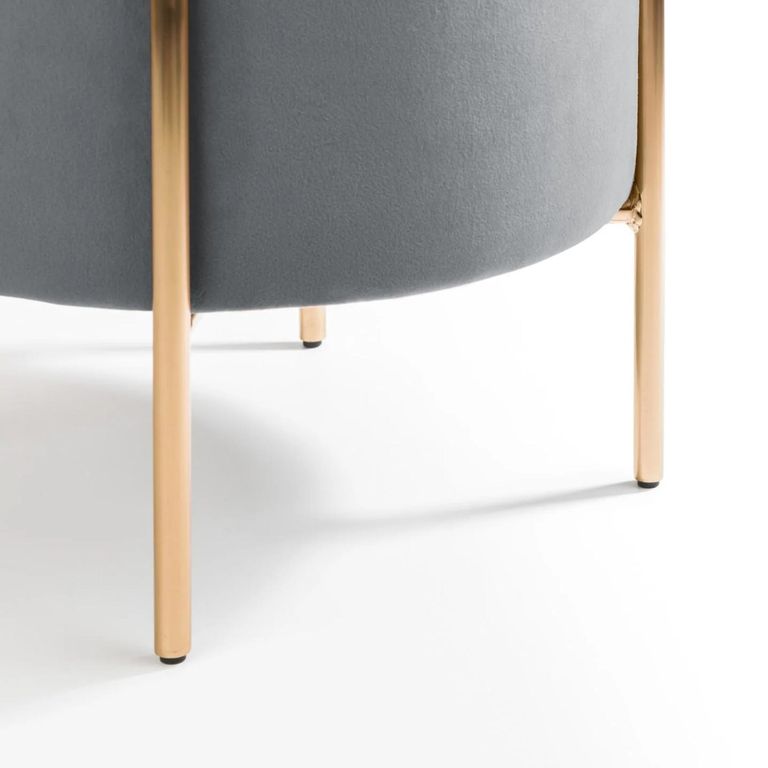 Harrogate Grey Round Upholstered Stool