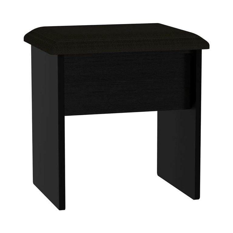 Knightsbridge Padded Dressing Stool - Black Gloss