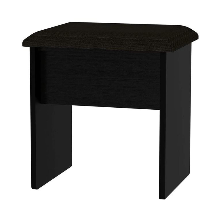 Knightsbridge Padded Dressing Stool - Black Gloss