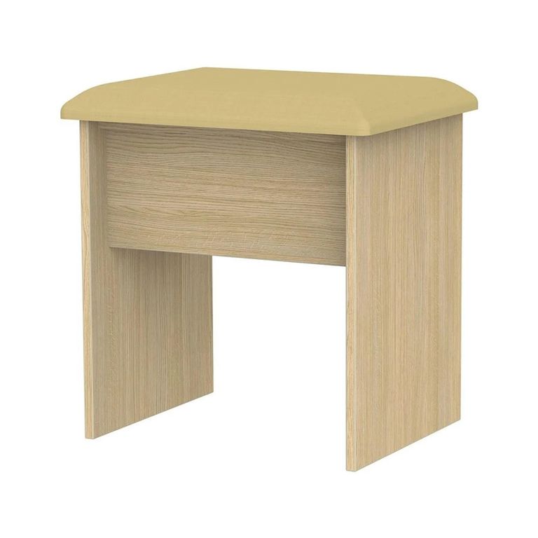 Knightsbridge Dressing Stool - Padded - Light Oak