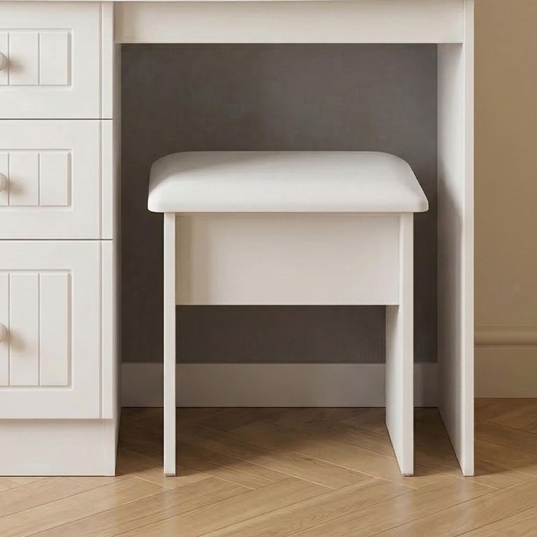 Warwick Dressing Stool - Padded - White