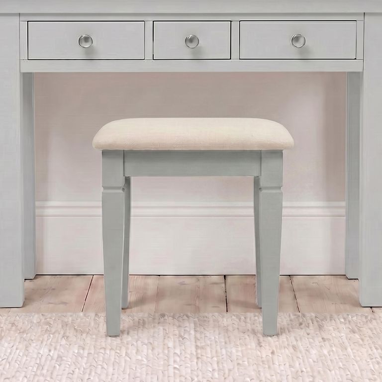Paisley Dressing Stool - Grey Painted