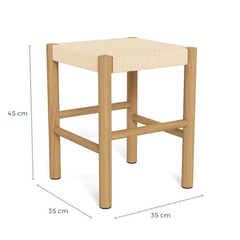 Alvin Stool - Off White - Weaved - Square