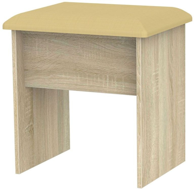 Avon Oak Effect Padded Dressing Stool