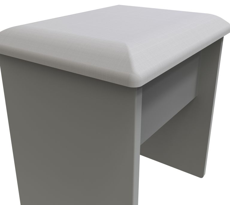 Beverley Grey Padded Dressing Stool