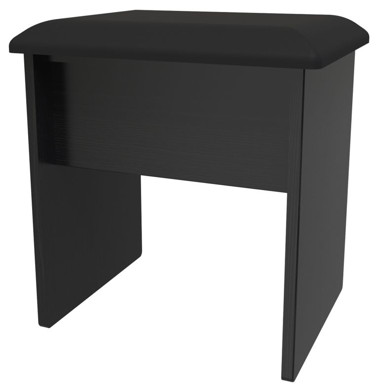 Black Ash Padded Dressing Stool