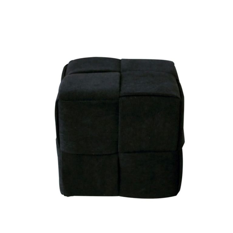 Ottoman Stool - Square - Black Velvet Fabric