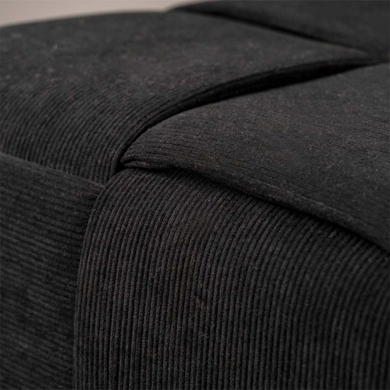 Ottoman Stool - Square - Black Velvet Fabric