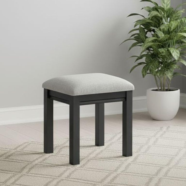 Bordeaux Dressing Stool - Padded - Charcoal