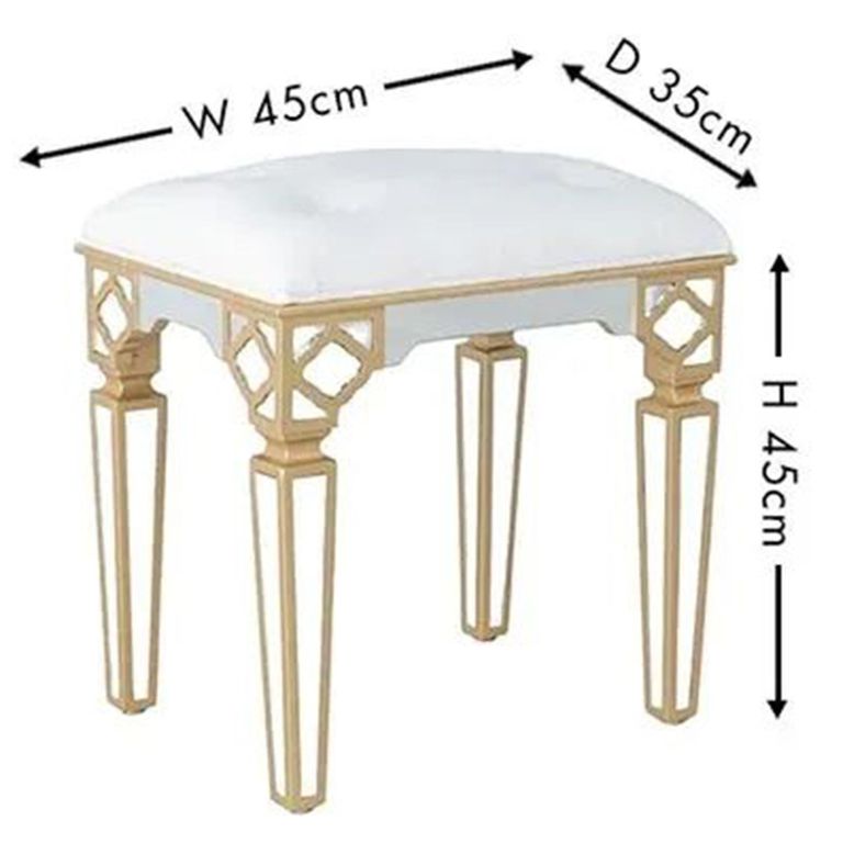 Casablanca Mirrored Gold Trim Stool