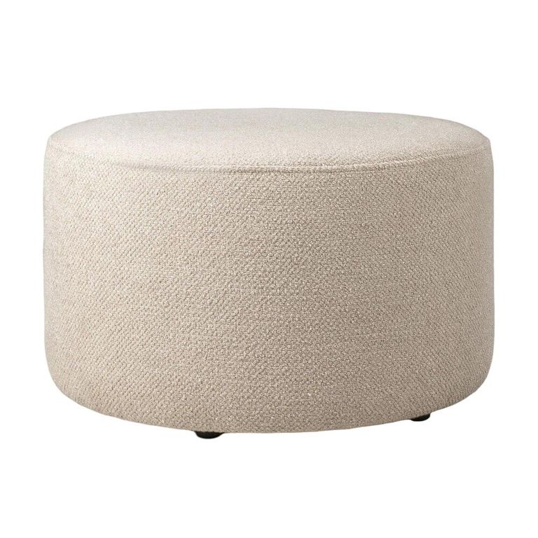 Clearance - Barrow Pouf - Round - Off White Fabric - FSS14513