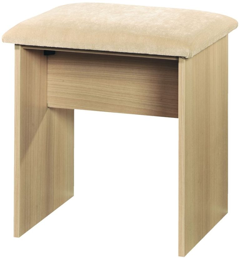 Contrast Elm Wood Padded Dressing Stool