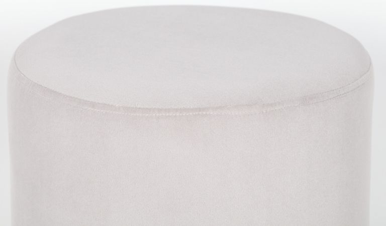 Round Stool - Grey Velvet