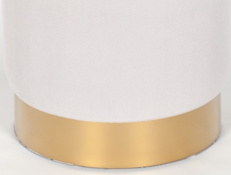 Round Stool - Grey Velvet