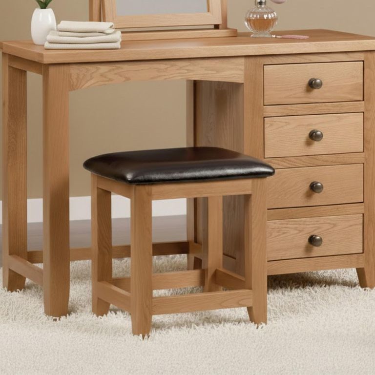 Marlborough Dressing Stool - Padded - Oak