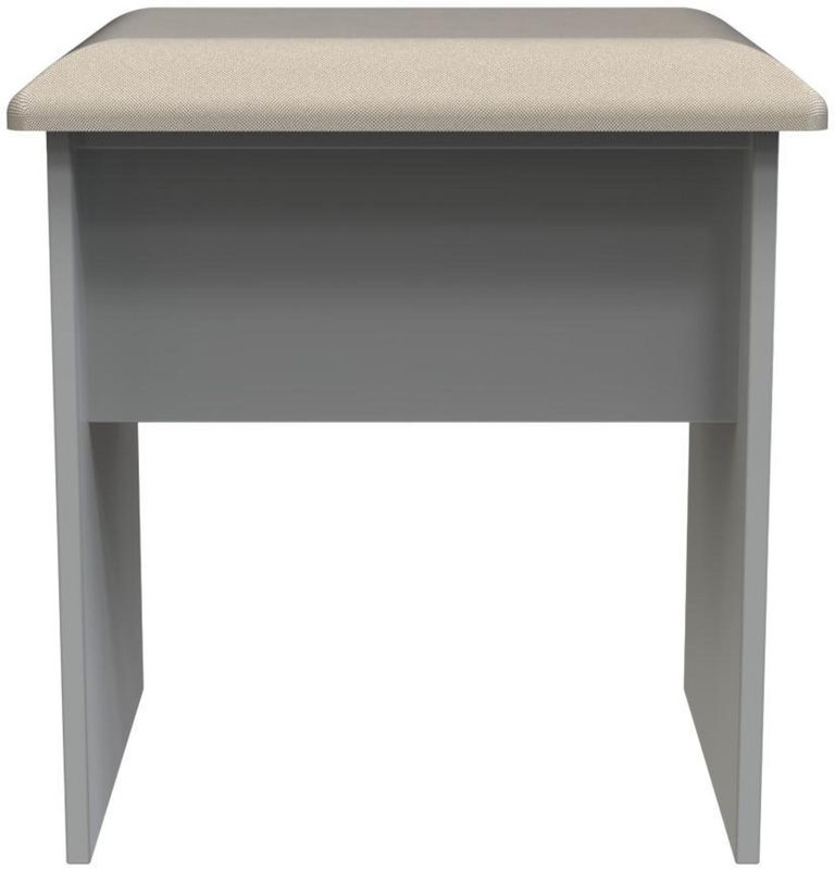 Milan Grey Dressing Padded Dressing Stool