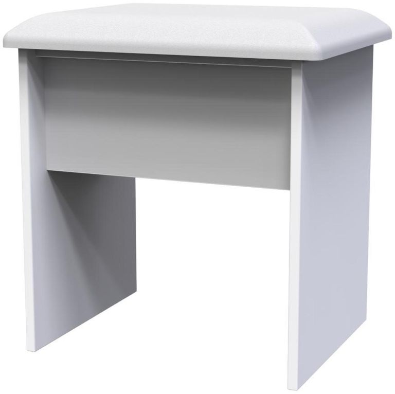 Milan White Gloss Padded Dressing Stool