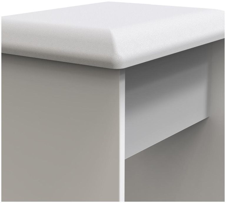 Milan White Gloss Padded Dressing Stool