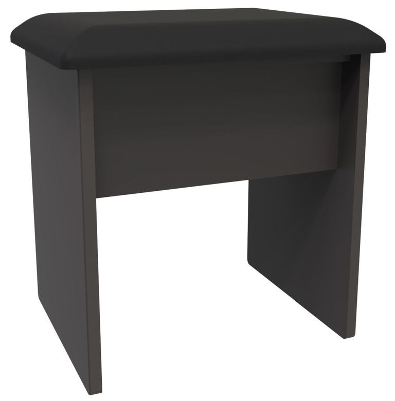 New York Graphite Padded Dressing Stool