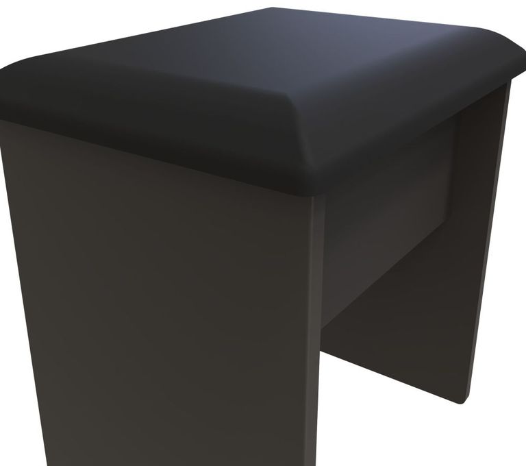 New York Graphite Padded Dressing Stool