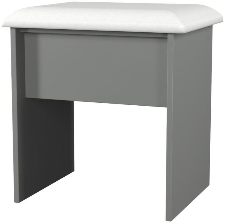 Norfolk Grey Padded Dressing Stool