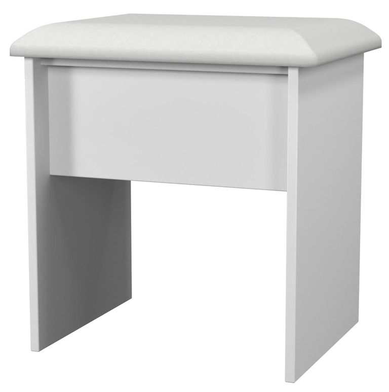 Padstow White Padded Dressing Stool