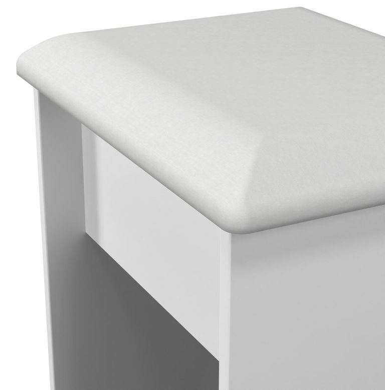 Padstow White Padded Dressing Stool