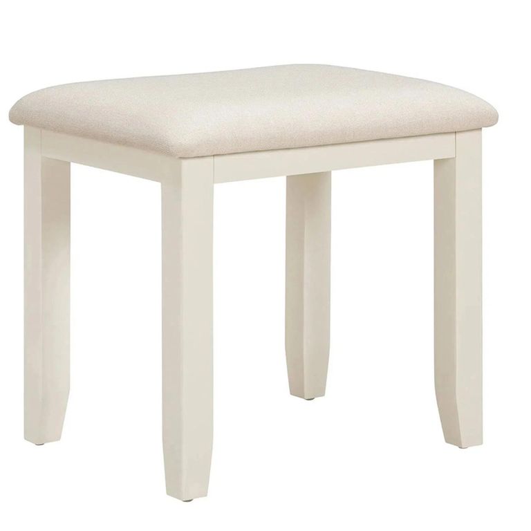 Paisley Cream Painted Padded Dressing Stool
