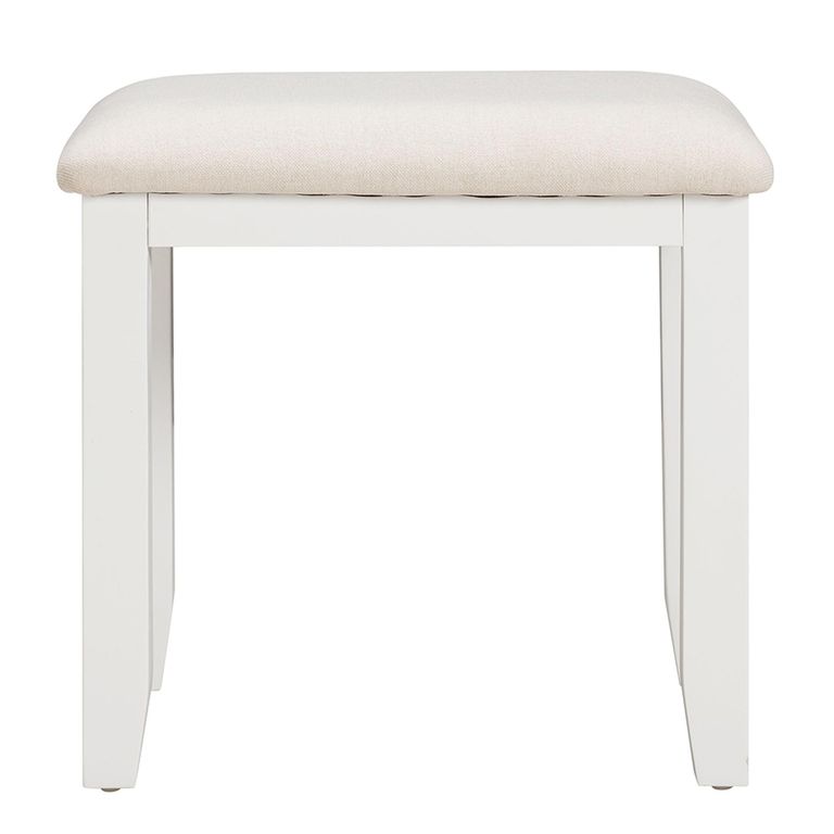 Paisley White Painted Padded Dressing Stool