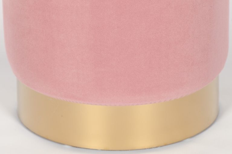 Round Stool - Pink Velvet