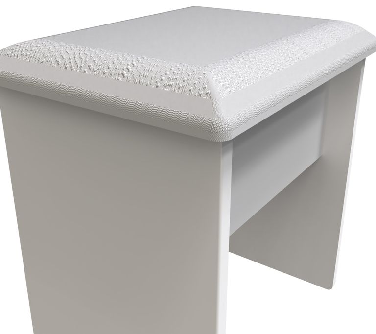 Plymouth White Gloss Padded Dressing Stool