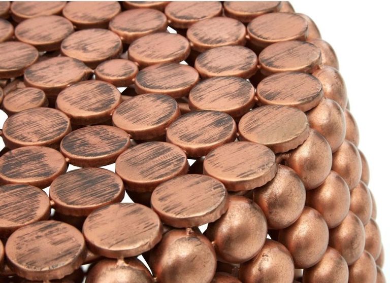 Templar Stool - Round - Copper Beaded