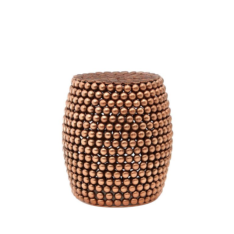 Templar Stool - Round - Copper Beaded