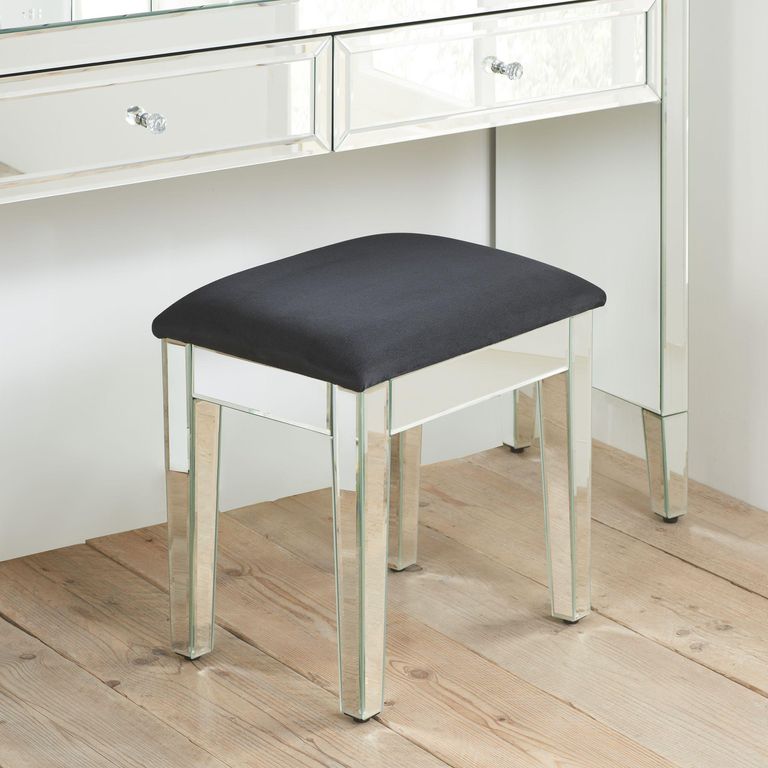 Valencia Dressing Stool - Padded - Mirrored
