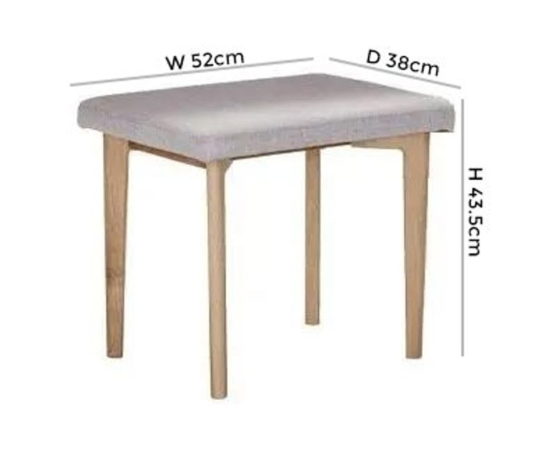 Marlow Dressing Stool - Cashmere Oak
