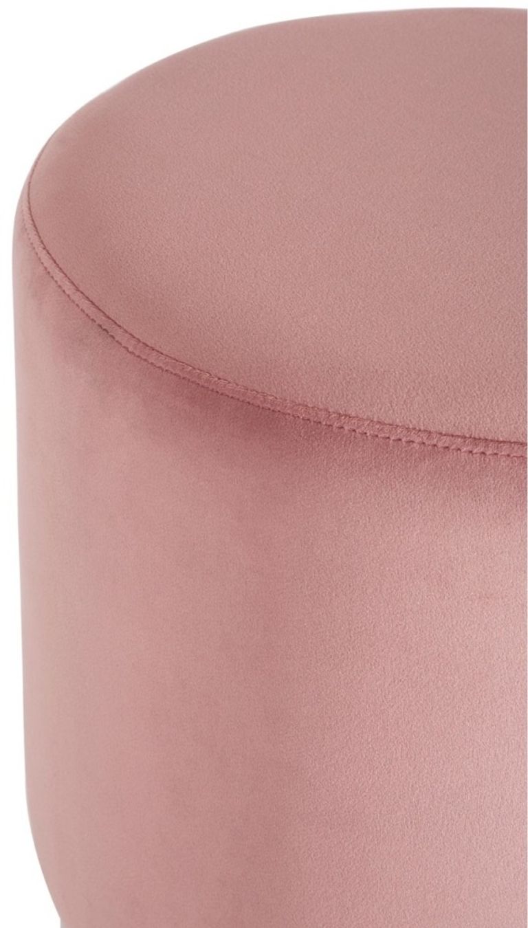 Vogue Round Stool - Pink Velvet Fabric
