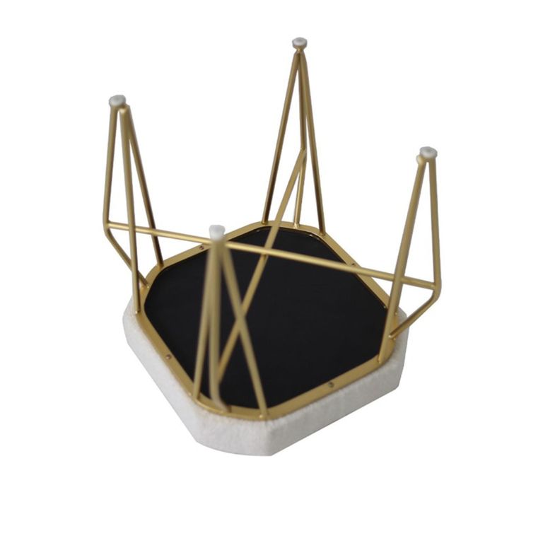 Square Stool - Square - White Boucle Fabric