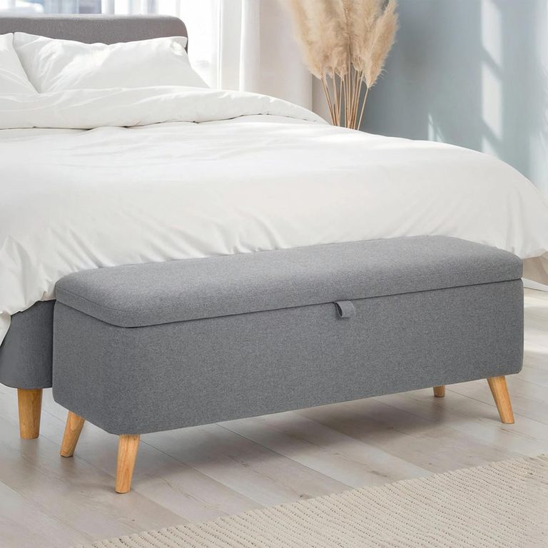 Astrid Blanket Box - Grey Fabric