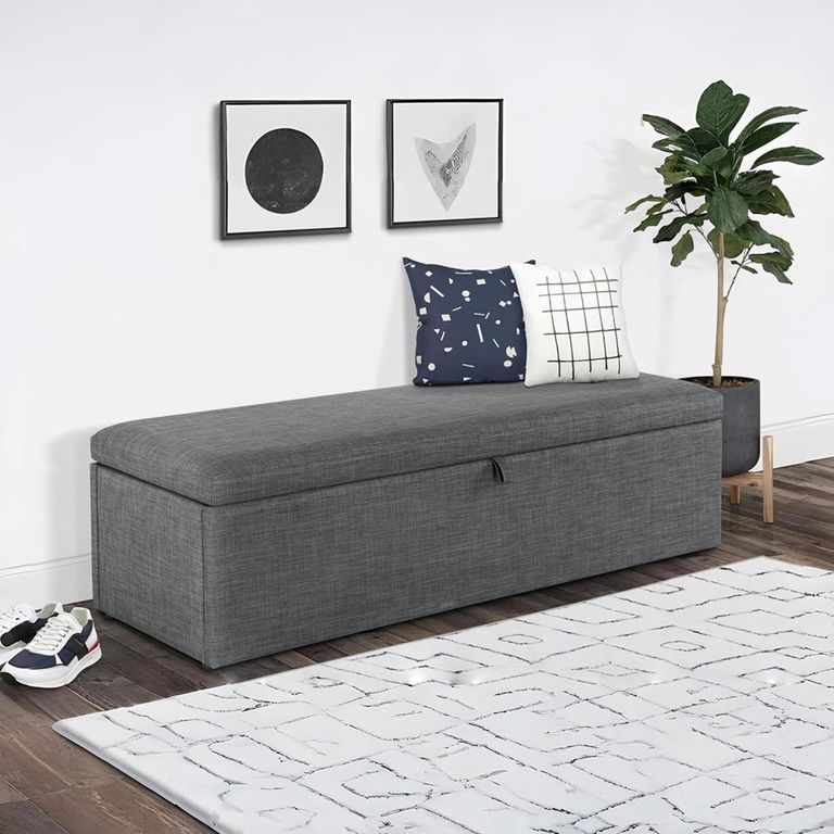 Sorrento Blanket Box - Dark Grey Fabric