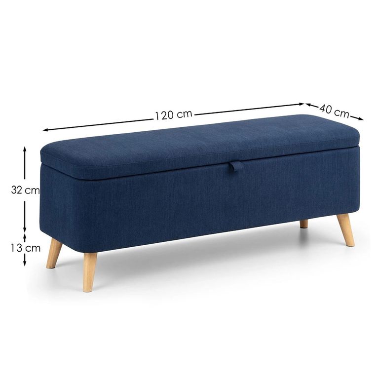 Astrid Blanket Box - Blue Fabric