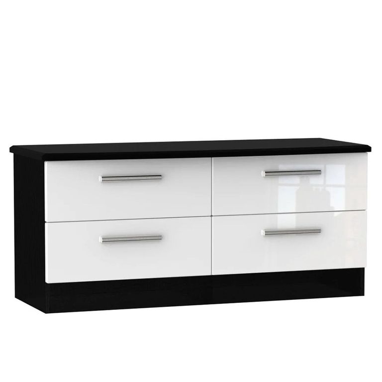 Knightsbridge Bed Box - White Gloss and Black
