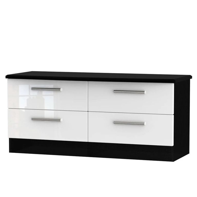 Knightsbridge Bed Box - White Gloss and Black