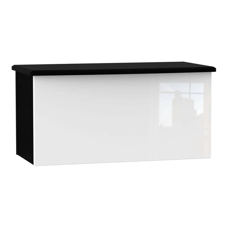 Knightsbridge Blanket Box - White Gloss and Black